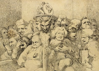 Personajes Literarios Reunidos Alrededor del Medallón de Shakespeare de John Hamilton Mortimer