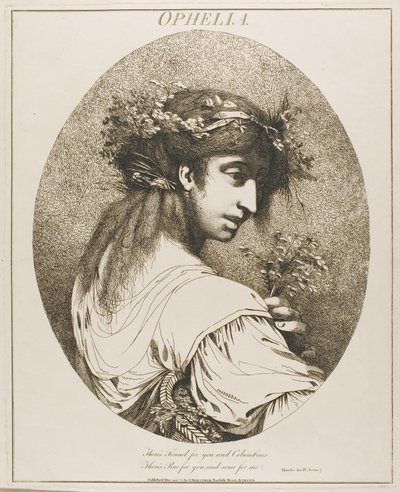 Ofelia, de Doce personajes de Shakespeare de John Hamilton Mortimer