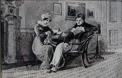 Una pareja en su sala de estar de John Harden
