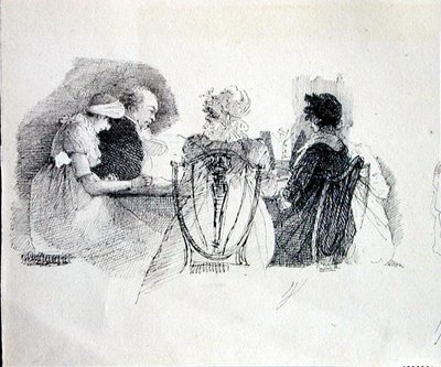 Una Reunión en una Mesa (detalle) de John Harden