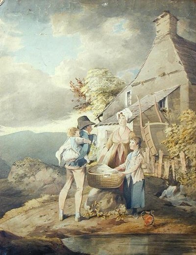 Grupo fuera de una lavandería de John Harden