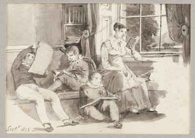 Jessy y tres niños, 1815 de John Harden