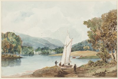 Isla de los lirios del valle, Lago Windermere, Distrito de los Lagos, Cumbria, 1827 de John Harden