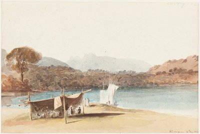 Picnic bajo refugio junto al Lago Windermere, 1822 de John Harden