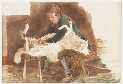 Esquilando ovejas, 1808 de John Harden