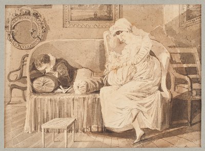 Tres en un sofá, 1805 de John Harden
