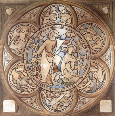 Homenaje a Pugin, diseño de una vidriera, c.1850 de John Hardman Powell
