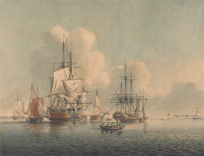 Hombres de guerra frente a Sheerness de John Harris