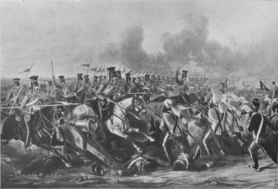 Carga de los 16º Lanceros de la Reina en la Batalla de Aliwal, 28 de enero de 1846, 1847, 1909 de John Harris Junior