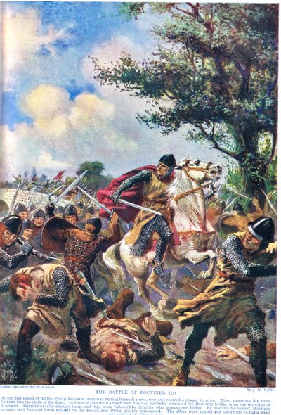 Batalla de Bouvines 1214, ilustración de 