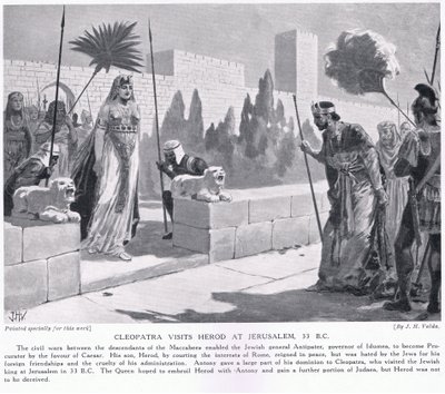 Cleopatra visita a Herodes en Jerusalén 33 a.C. de John Harris Valda