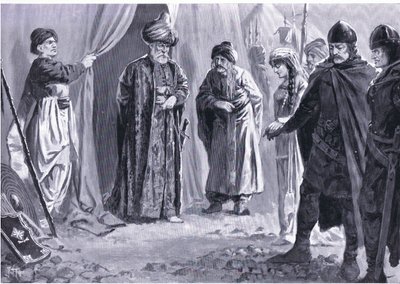 Iván Shishman III entrega a su hermana al sultán Murad I, AD1366, de la Historia de las Naciones de Hutchinson (Volumen 4) publicada por Hutchinson, c. 1920 de John Harris Valda