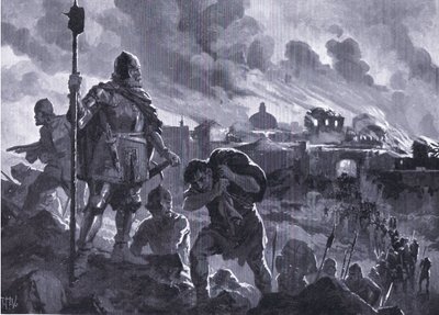 Iván el Negro incendia Zhabliak 1484, de Historia de las Naciones de Hutchinson (Volumen 4) publicado por Hutchinson, c. 1920 de John Harris Valda