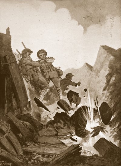 El segundo teniente A.V. Smith se lanza sobre una bomba viva, sacrificando su vida por sus camaradas de John Harris Valda