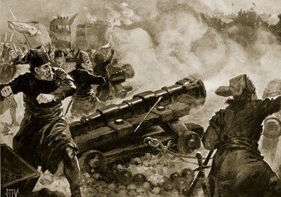 El sitio de Constantinopla por los turcos, ilustración de 