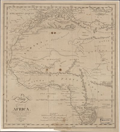 Mapa de parte de África - dibujado por las últimas autoridades para ilustrar la narración del capitán James Riley LOC 2009583840 de John Hartshorne