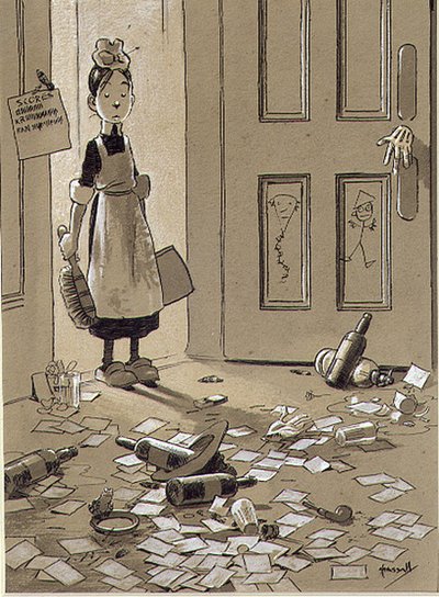 Notas de la ciudad, resultados de la empresa (pluma y tinta, acuarela) de John Hassall