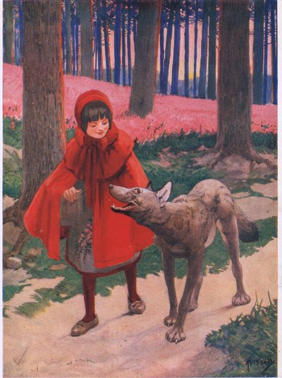Caperucita Roja (litografía) de John Hassall
