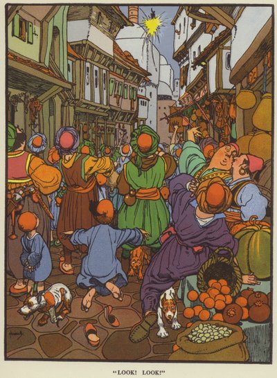 "¡Mira! Mira!" (litografía en color) de John Hassall