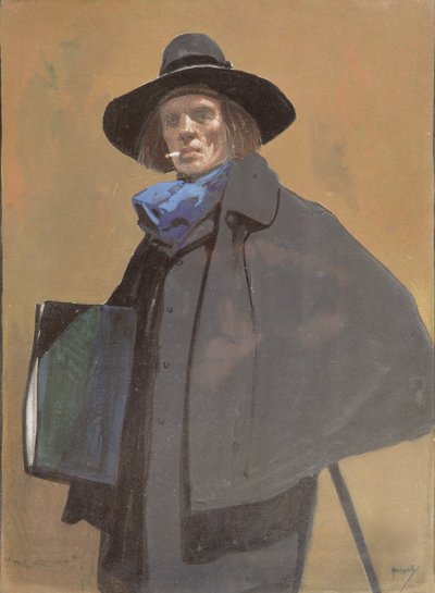 Retrato del artista, c.1910 (acuarela sobre papel) de John Hassall
