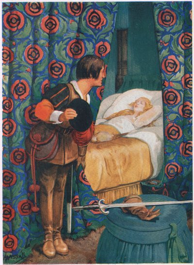 La Bella Durmiente (litografía) de John Hassall