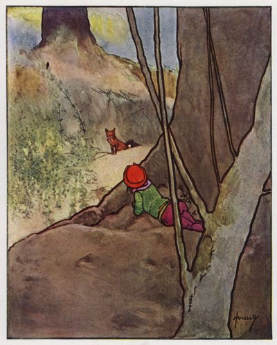 El zorro (litografía en color) de John Hassall