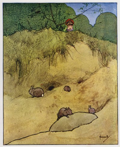 El conejo (litografía en color) de John Hassall
