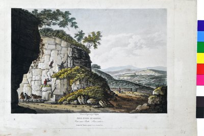 Canteras de piedra libres. Vista cerca de Bath, Somersetshire de John Hassell
