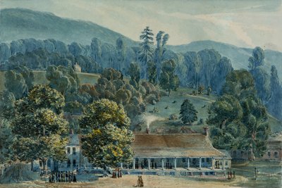 Comedor y Oficinas de Escenario en White Sulphur Springs, 1832 de John Hazelhurst Boneval Latrobe