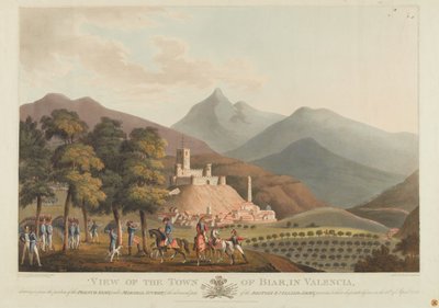 Vista de la ciudad de Briar, Valencia, grabado por Dubourg, 1814 de John Heaviside Clark