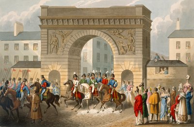 Entrada de los Aliados en París, grabado por Matthew Dubourg de 