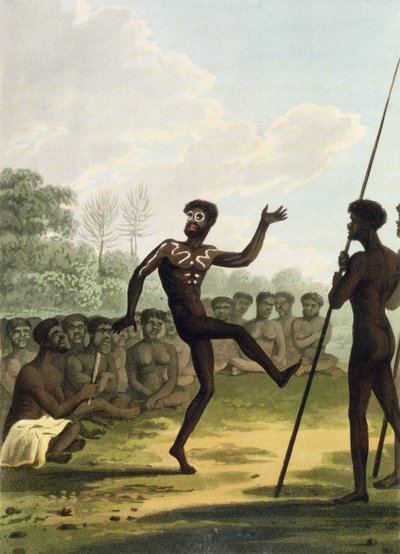 La danza, aborígenes de Nueva Gales del Sur grabado por Matthew Dubourg, pub. 1813 de John Heaviside Clark