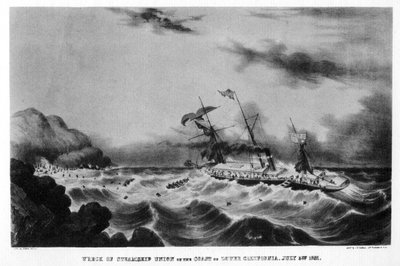 El naufragio del vapor Union en la costa de Baja California de John Henry Bufford