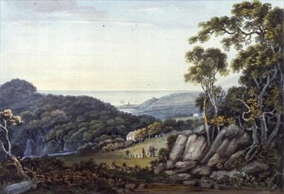 Vista desde el Dargle hacia Bray, Glen of the Downs, Co. Wicklow, c.1822 de John Henry Campbell