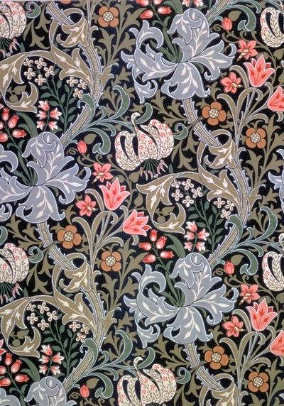 Lirio dorado, papel tapiz diseñado por John Henry Dearle para Morris and Company, 1897 de John Henry Dearle