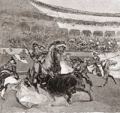 Una corrida de toros en Sevilla, España, de The Century Illustrated Monthly Magazine, publicado en 1884 de John Henry Ellsworth Whitney