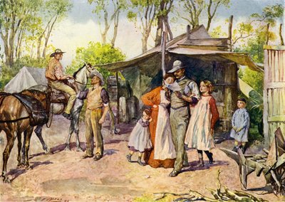 Entregando cartas en el campo australiano de John Henry Frederick (after) Bacon