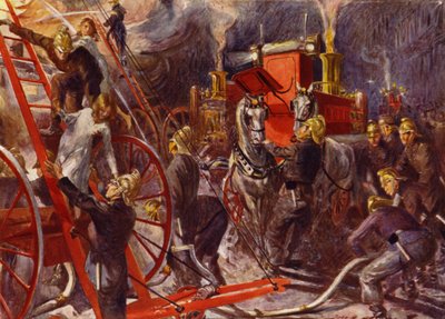 Brigada de bomberos en acción de John Henry Frederick (after) Bacon