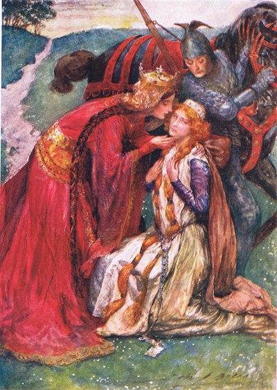 La Reina Ginebra da la bienvenida a Enid, ilustración para 