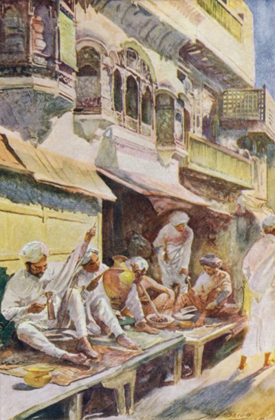 Trabajadores en un bazar indio de John Henry Frederick Bacon