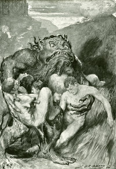 El demonio del mal, con su feroz voracidad, los agarró ávidamente de John Henry Frederick after Bacon
