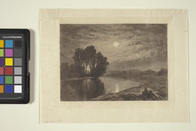 Moonlight On The Androscoggin (tinta, pluma, lápiz) de John Henry Hill