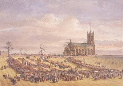 Entierro de las víctimas del desastre de la mina Hartley en el cementerio de Earsdon, 26 de enero de 1862 de John Henry Leonard