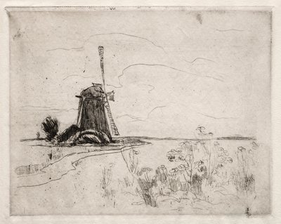 Molino y maleza, Holanda de John Henry Twachtman