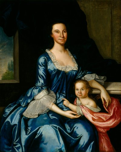 Retrato de la Sra. Matthew Tilghman y su hija, Anna Maria, c.1757 de John Hesselius