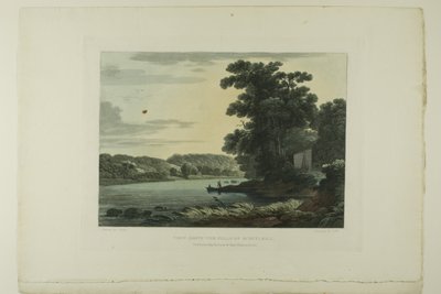 Vista sobre las cataratas de Schuylkill, lámina tres del primer número de Picturesque Views of American Scenery de John Hill