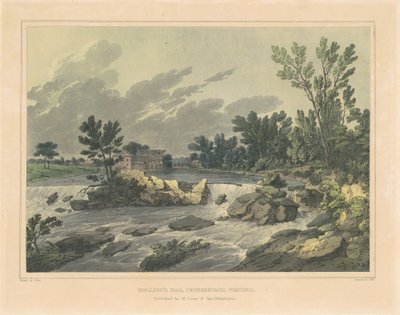 Presa de Bolling, Petersburgh, Virginia de John Hill, after Joshua Shaw