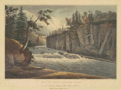 Rápidos sobre las cataratas de Hadley de John Hill, after William Guy Wall