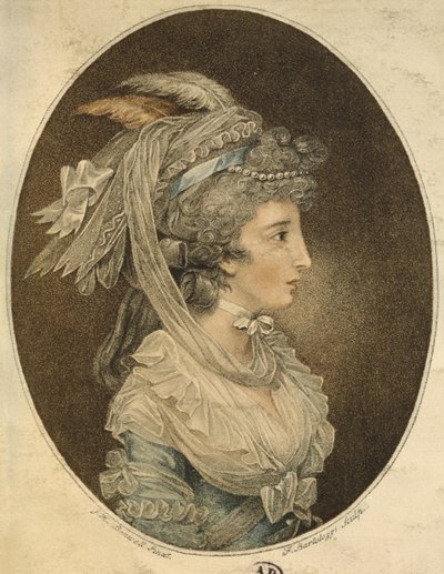Peinado inglés, grabado por Francesco Bartolozzi (1727-1815) de John Hodges Benwell