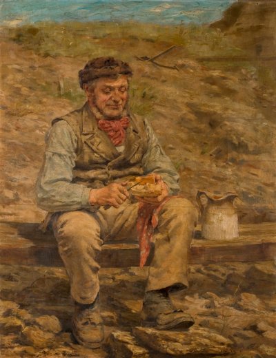 Obrero comiendo almuerzo, 1886-87 de John Hodgson Campbell